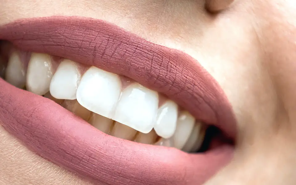 Close-up of an even, natural-looking smile
