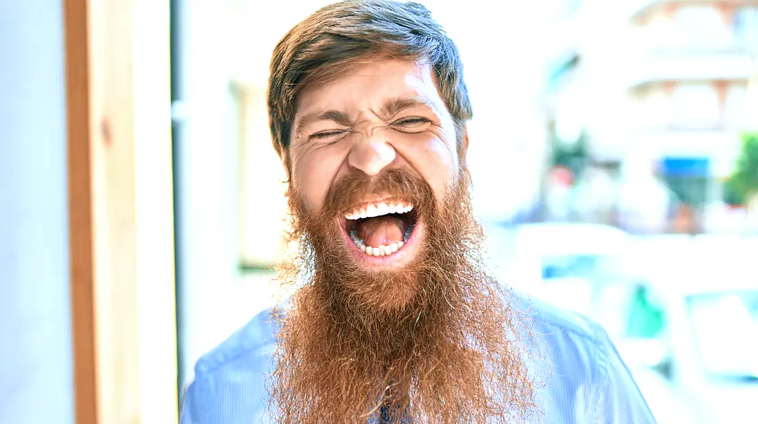 Patient laughing after professional whitening